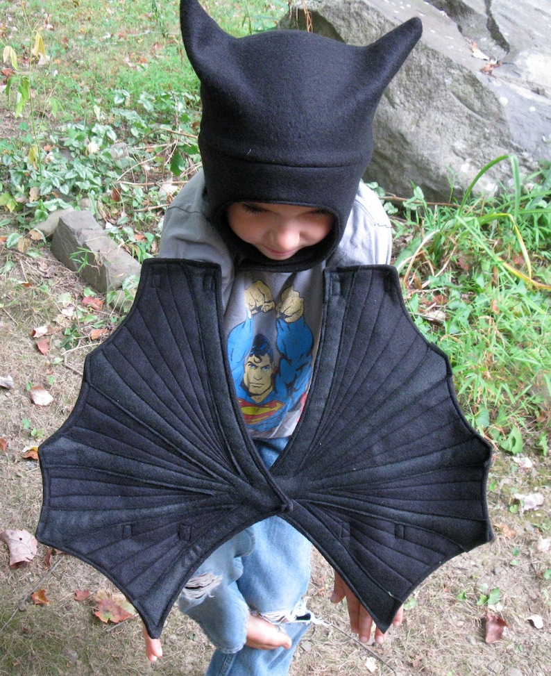 Black Bat Wings /& Hat set