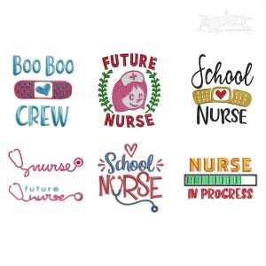 Future Nurse School in Progress Bundle Machine Embroidery Designs PES Instant Download