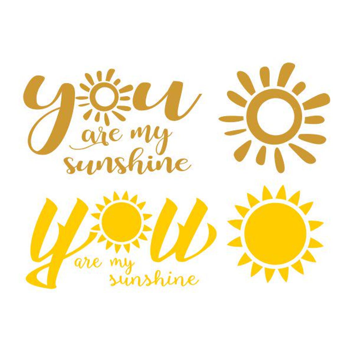 Cuttable Vector Image You Are My Sunshine Cuttable Design SVG PNG DXF & Eps Designs Cameo ...