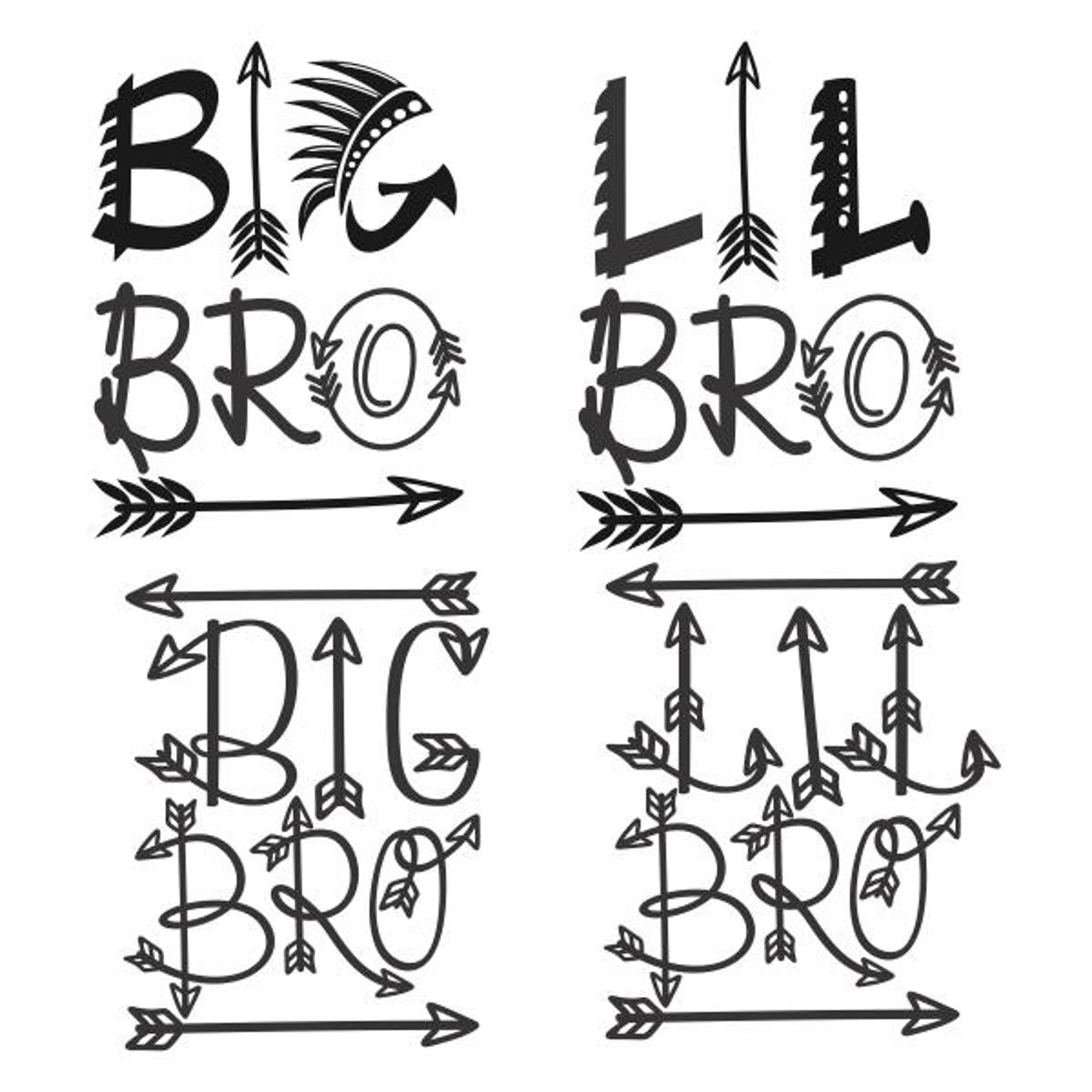 Big Bro Little Bro Tribal Arrows SVG Cut File (digital Download) - Etsy