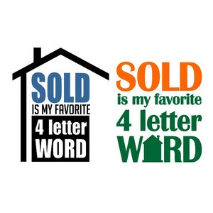 Palabra de 4 letras para agente inmobiliario, diseño recortable, SVG, PNG, DXF y eps, diseños, archivo Cameo, silueta