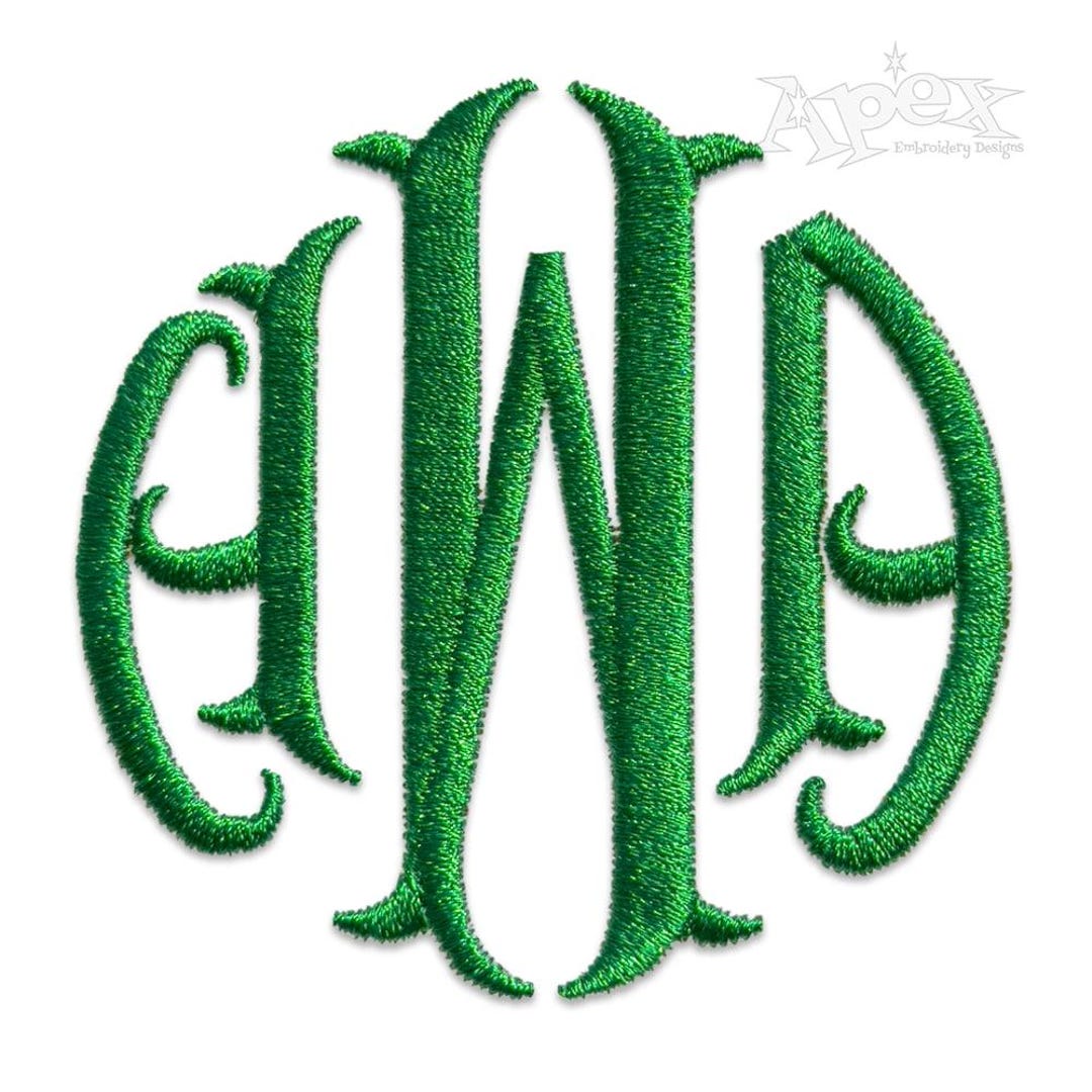 Round Circle Fishtail Monogram Machine Embroidery Font Alphabet Letters ...