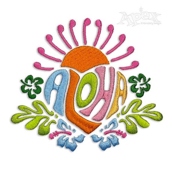 Hawaii Embroidery Designs: Aloha, Mahalo, Tropical Sayings (PES