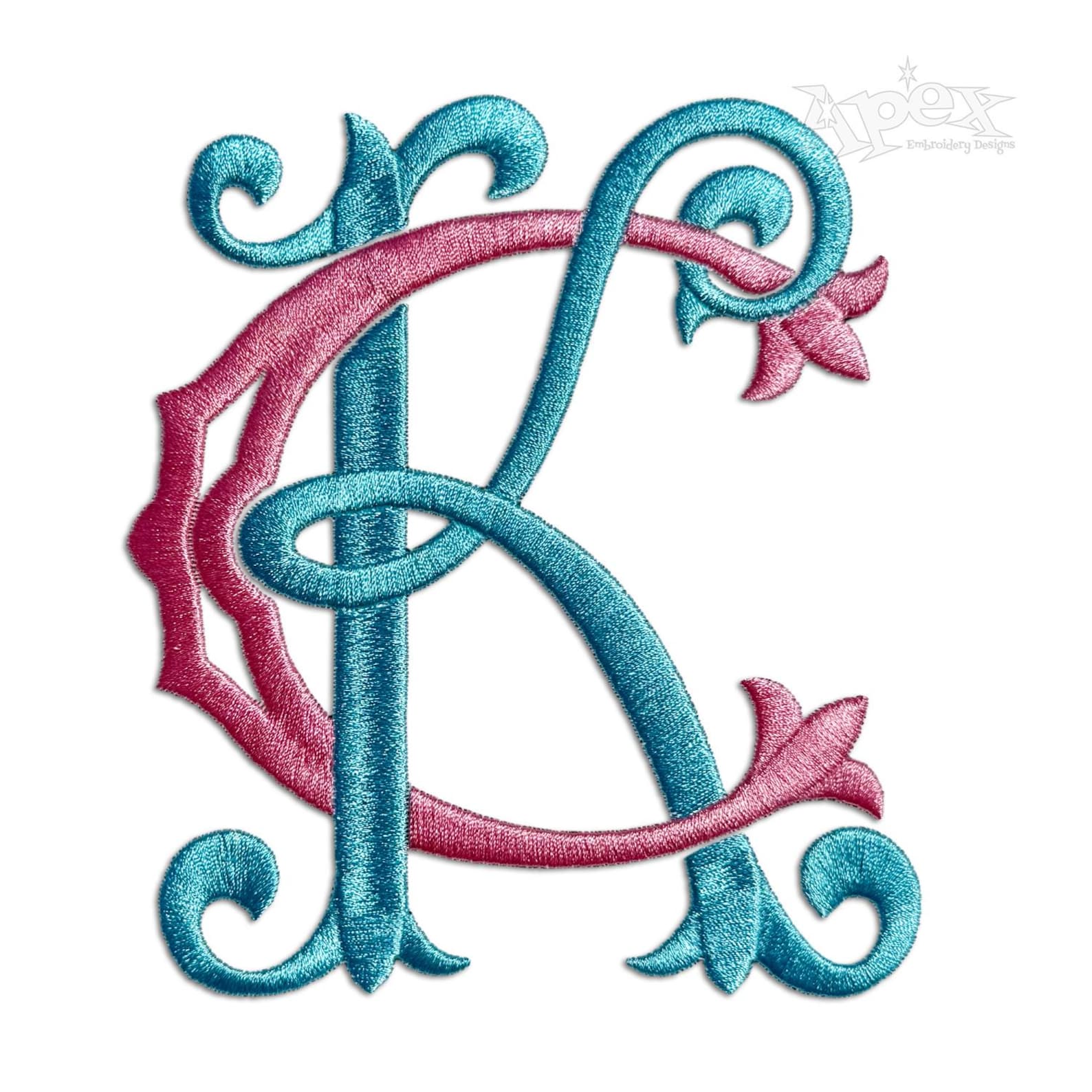 Two Interlocking Letters Custom 2-letter Interlocking Monogram Font Embroidery Digitizing ...