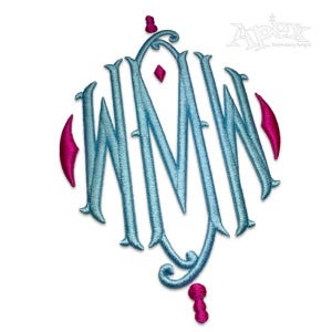 Royal Exqusite Diamond Large Monogram 3D Puff Machine Embroidery Font Alphabet Letters INSTANT DOWNLOAD BX