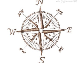 Compass Machine Embroidery Design PES DST JEF Instant Download