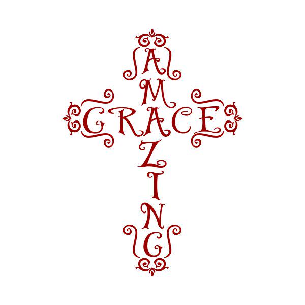 Amazing Grace Cross Cuttable Design SVG PNG DXF & Eps Designs Cameo ...
