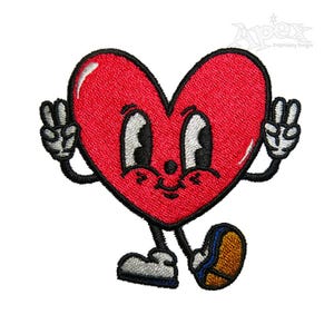 Happy Heart Cartoon Character Machine Embroidery Design PES DST JEF Instant Download