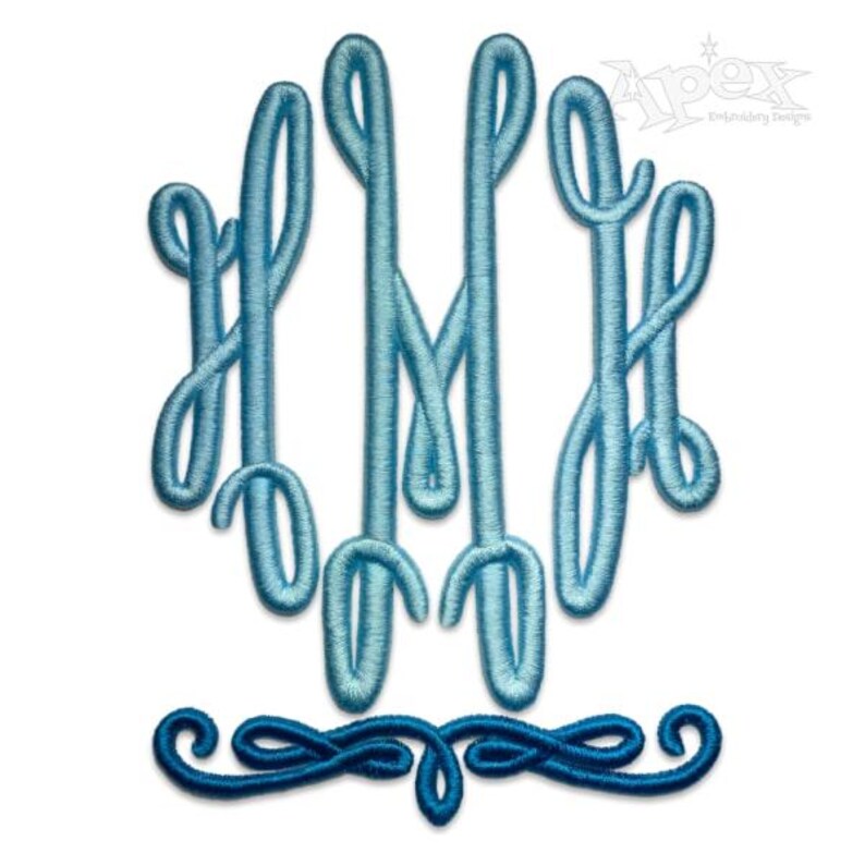Monogram Lmm Royal Circle Monogram 3D Puff Puffy Machine Embroidery Font Alphabet ...