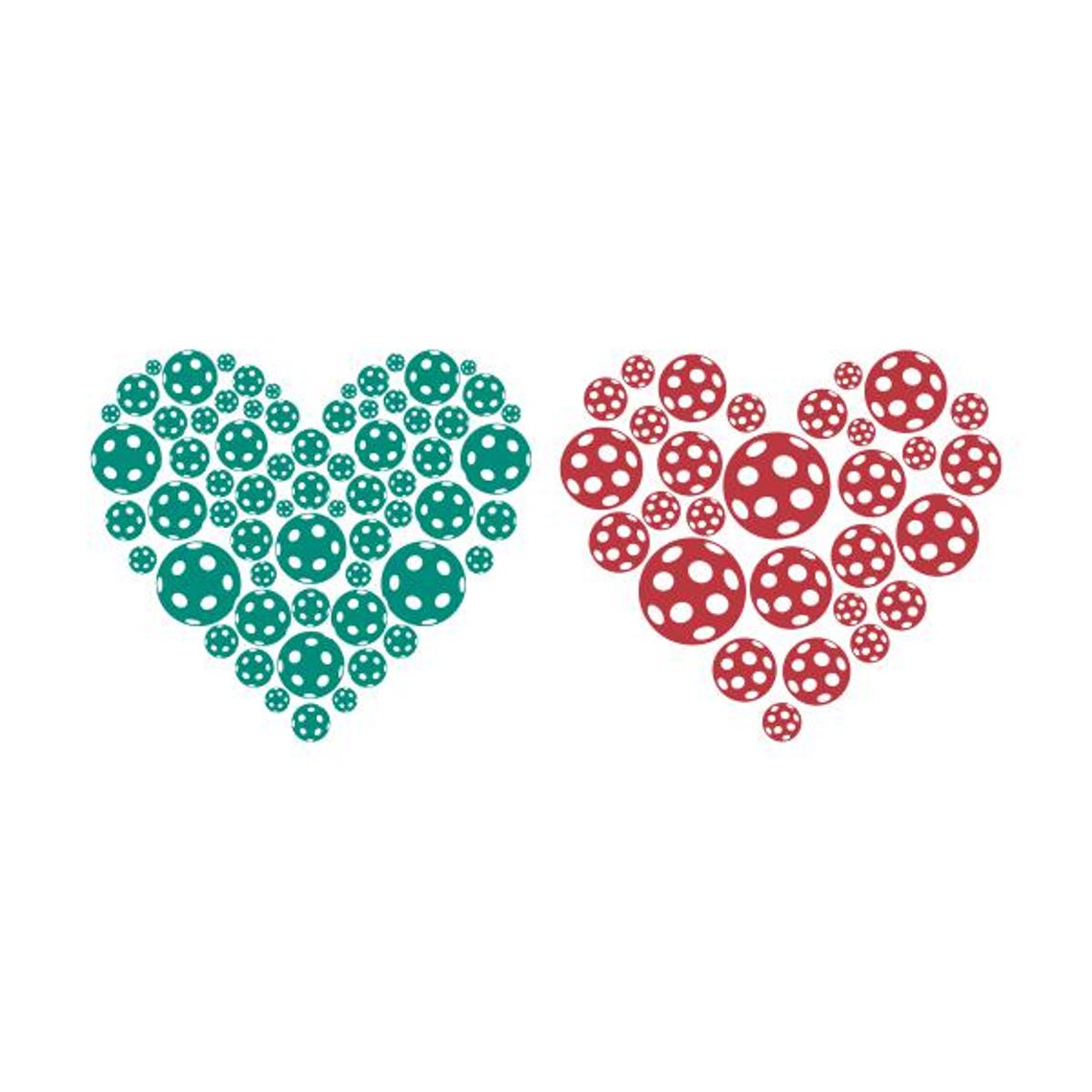 Cuttable Vector Image Pickleball Heart Cuttable Design SVG PNG DXF & Eps Designs Cameo File ...