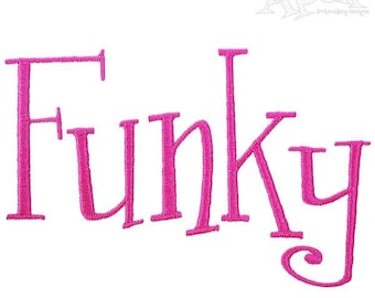 Funky Fun Machine Embroidery Font Alphabet Letters INSTANT DOWNLOAD BX pes dst
