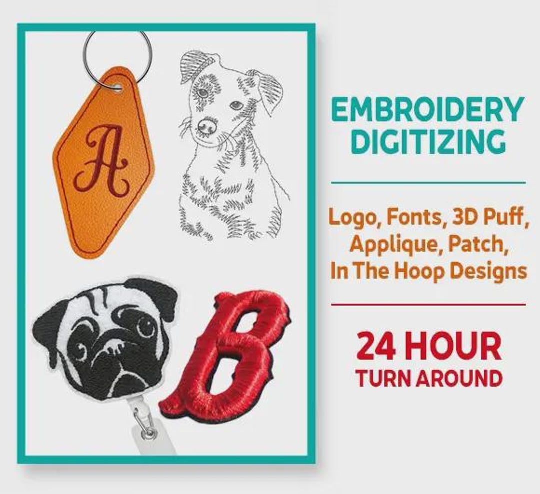 Custom Embroidery Digitizing: Professional Logo Design, All Formats - Etsy