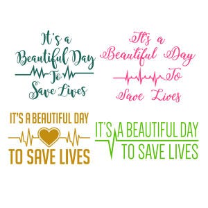 Bella giornata per salvare vite Design tagliabile SVG PNG DXF & eps Designs File Cameo Silhouette
