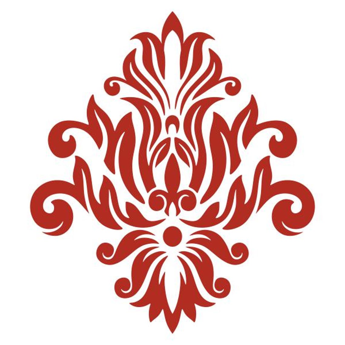 Cuttable Vector Image Damask Pattern Cuttable Design SVG PNG DXF & Eps Designs Cameo File ...