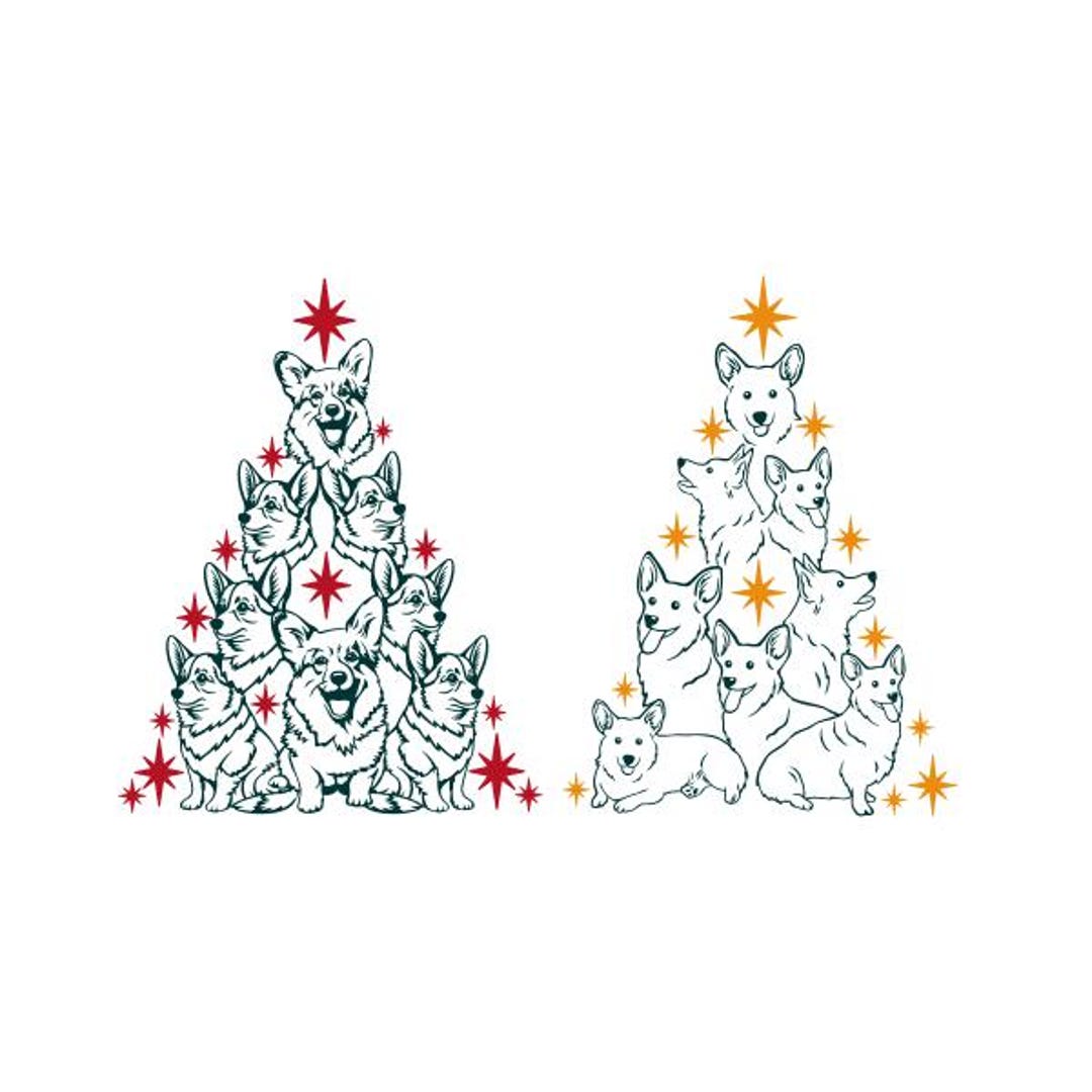 Corgi Christmas Tree SVG: Royal Dog Cuttable Design (digital Download ...