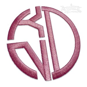 Stacked Circle Round Monogram Machine Embroidery Font Alphabet Letters INSTANT DOWNLOAD BX pes dst