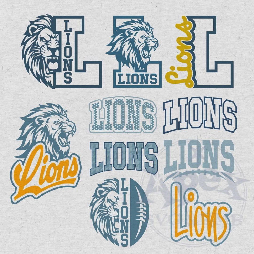 Fall Vector Game Lions Mascot School Team Spirit Sports Game Spirit Bundle Vector SVG ...