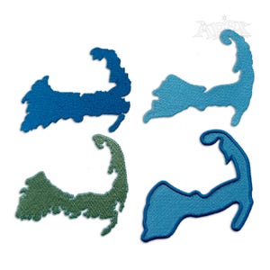 Mapa Cape Cod z haftem maszynowym: Massachusetts, plaża (natychmiastowe pobranie)
