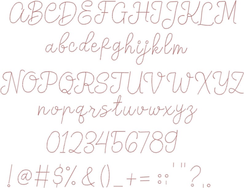 Chantal Script Embroidery Font Bundle: Regular, 3D Puff, Bean, Chain ...