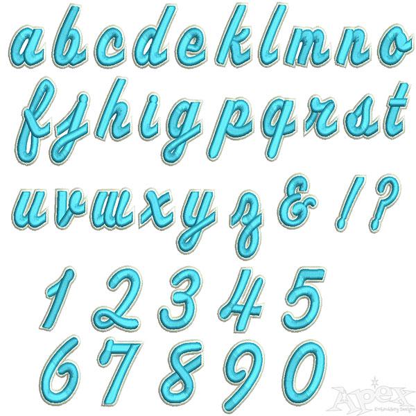 Puff Writing Athletic 3D Puff Script Machine Embroidery Font Alphabet Letters ...