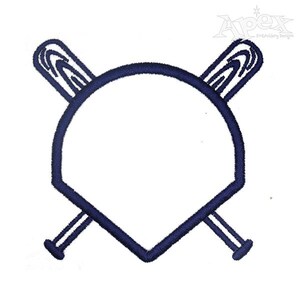 May include: A blue baseball diamond with two crossed bats. The diamond is empty and ready for personalization.