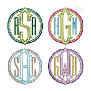 Round Circle Modern Monogram Machine Embroidery Font Alphabet Letters INSTANT DOWNLOAD BX pes dst