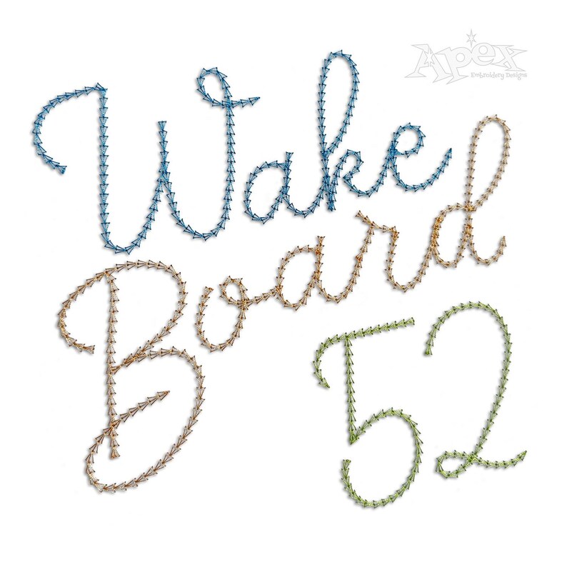 Chantal Script Embroidery Font Bundle: Regular, 3D Puff, Bean, Chain ...