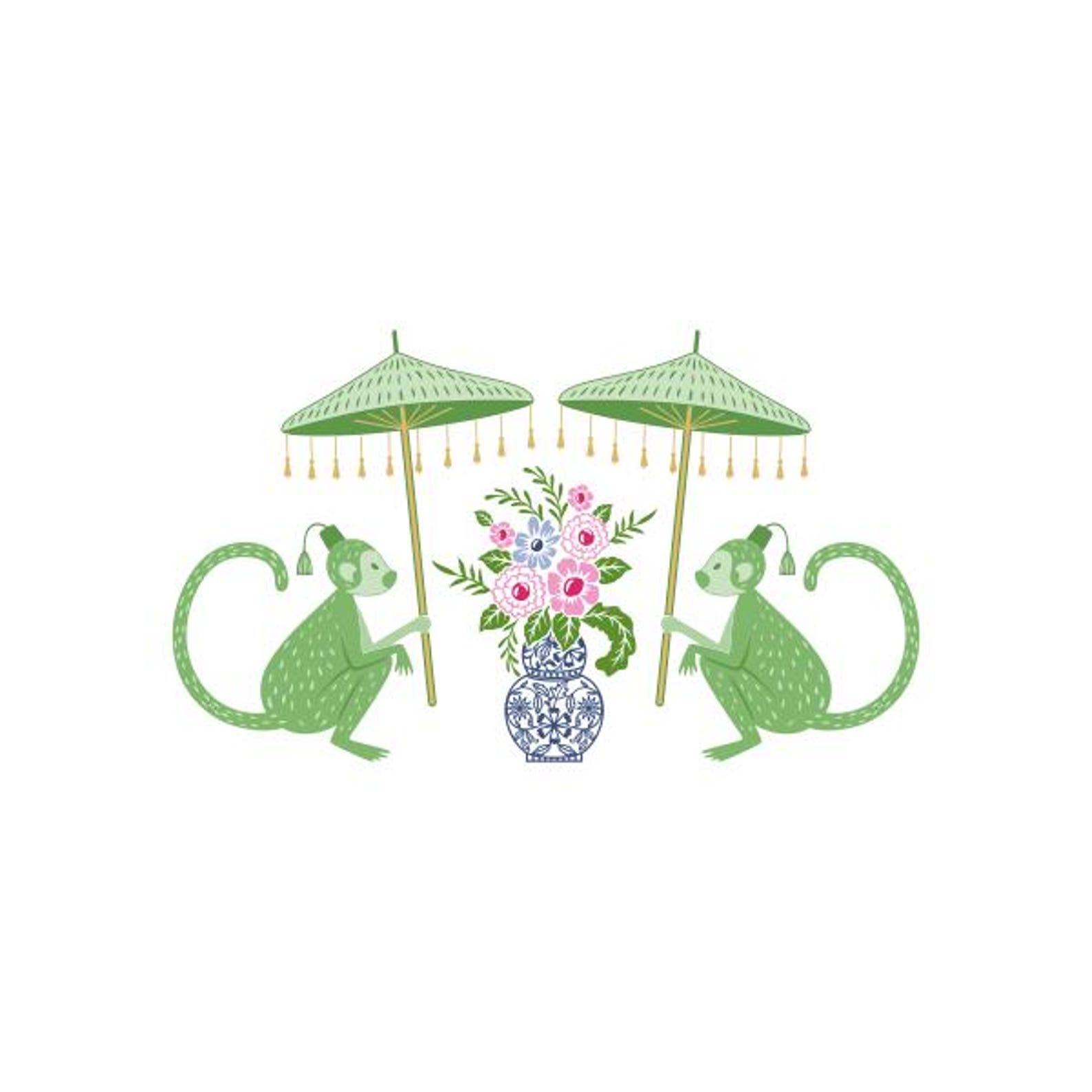 Cuttable Vector Image Chinoiserie Monkey Cuttable Design SVG PNG DXF & Eps Designs Cameo File ...