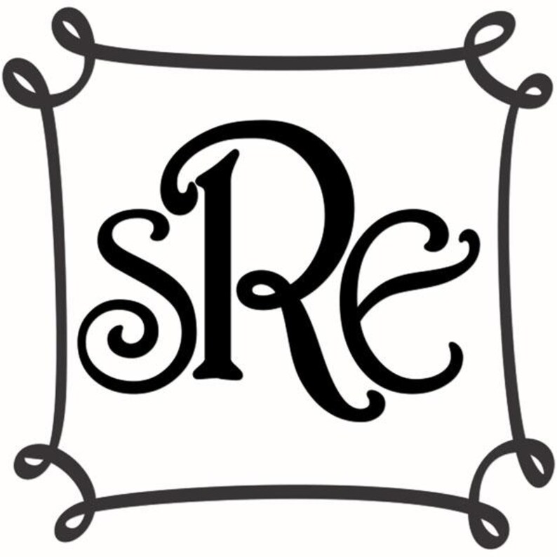 See Monogram Doodle Monogram Cuttable Design SVG PNG DXF & Eps Designs Cameo File ...
