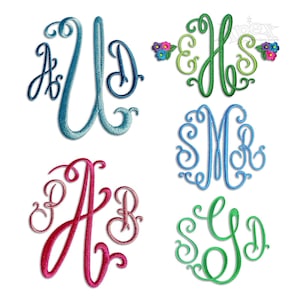 Suzanne Curlz Große Maschinen Stickschrift Alphabet Buchstaben SOFORTIGER DOWNLOAD SX pes dst