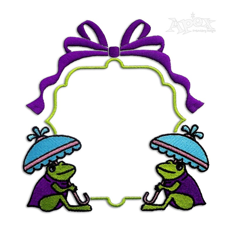 Frog Banner Embroidery Design: Crest, Parasols, Chinoiserie (PES ...