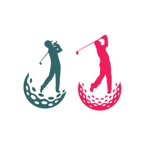 Silhouette de joueur de golf golfeur Design découpable SVG PNG DXF et dessins eps camée fichier Silhouette