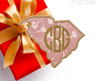 South Carolina State Gift Tag Ith Machine Embroidery Design PES DST JEF Instant Download