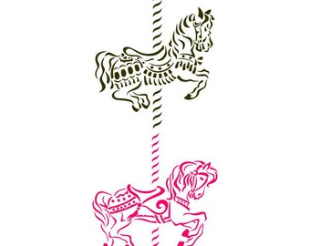 Horse Carousel Cuttable Design SVG PNG DXF & eps Designs Cameo File Silhouette