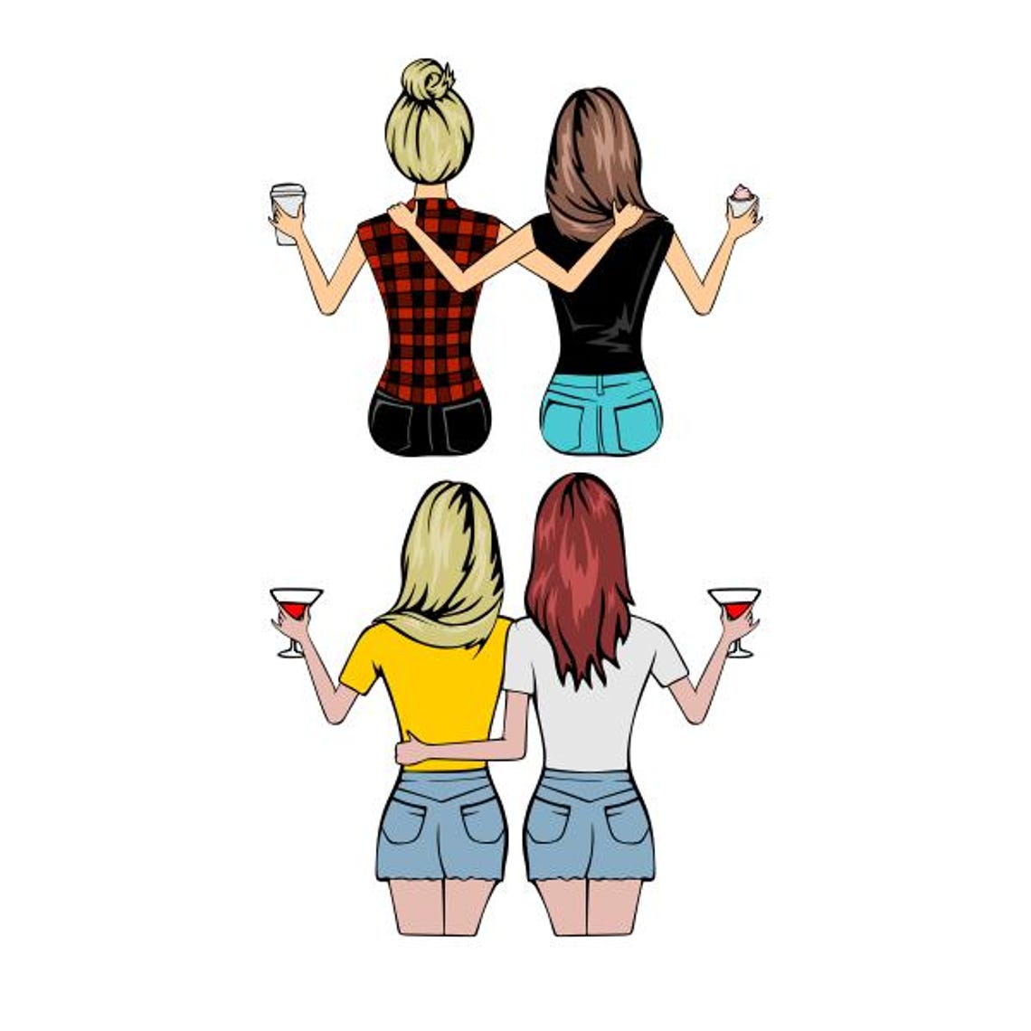 Cuttable Vector Image Best Friends Cuttable Design SVG PNG DXF & Eps Designs Cameo File ...