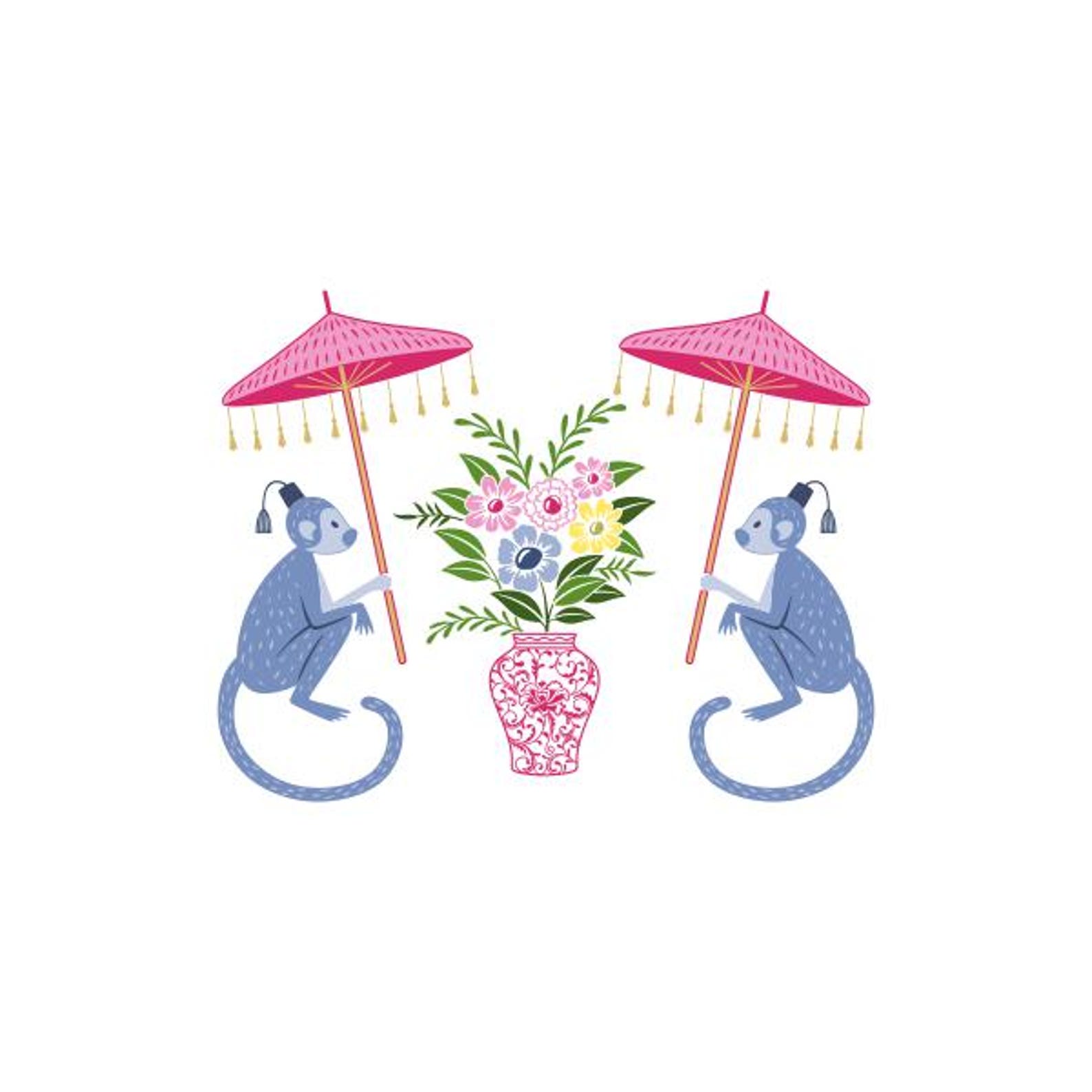 Cuttable Vector Image Chinoiserie Monkey Cuttable Design SVG PNG DXF & Eps Designs Cameo File ...