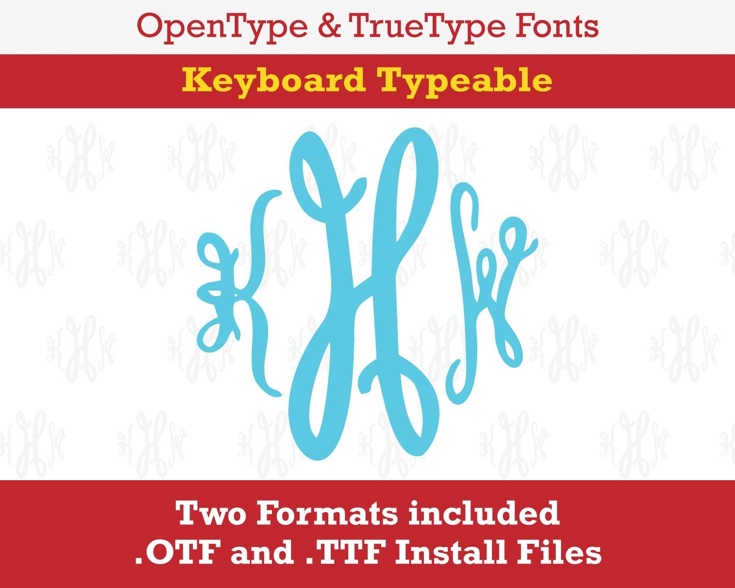 Royal Circle Monogram Truetype Opentype Font - OTF TTF Keyboard Typable ...