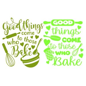 Gute Dinge kommen zu denen, die backen Schneidbares Design SVG PNG DXF & eps Designs Cameo-Datei Silhouette
