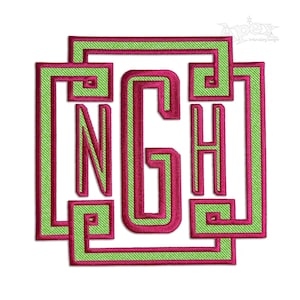 Color Block Monogram Machine Embroidery Font: Maxwell Two (Instant Download)