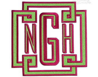 Maxwell Two 2 Color Block Monogram Machine Embroidery Font Alphabet Letters INSTANT DOWNLOAD BX pes dst