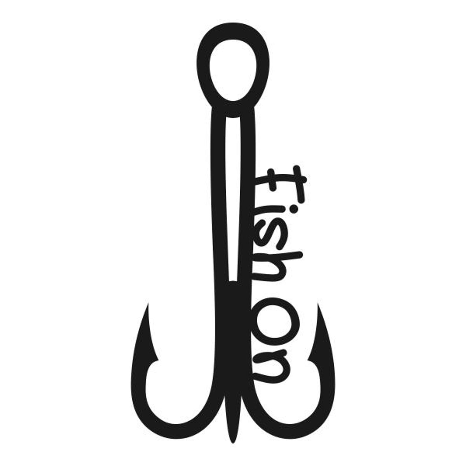 Fish on Fishing Hooks Cuttable Design SVG PNG DXF & Eps Designs Cameo ...