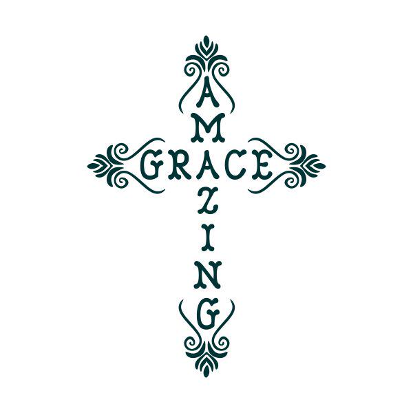 Amazing Grace Cross Cuttable Design SVG PNG DXF & Eps Designs Cameo ...