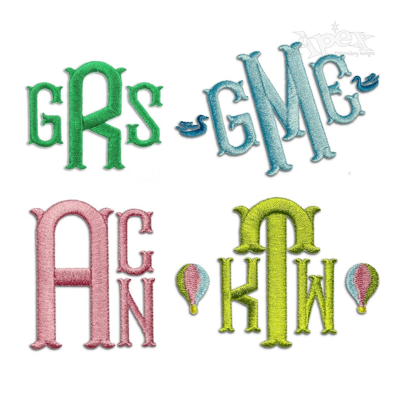 Dimples Monogram Machine Embroidery Font Alphabet Letters INSTANT ...