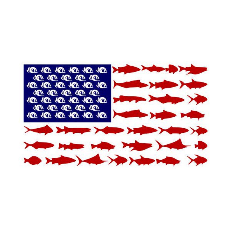 Fish Flag Colour In American Flag Fish Cuttable Design SVG PNG DXF & Eps Designs Cameo File ...