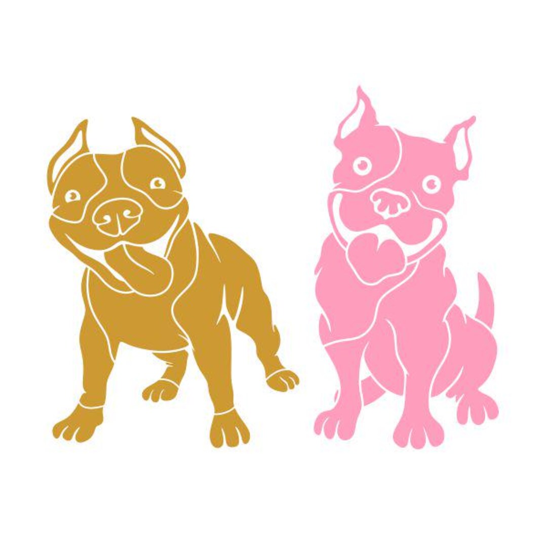 Happy Pitbull Dog Cuttable Design SVG PNG DXF & Eps Designs Cameo File ...