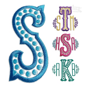 Ponda Monogram Large Machine Embroidery Font Alphabet Letters INSTANT DOWNLOAD BX pes dst