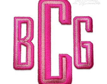 Maxwell Two 2 Color Block Monogram Machine Embroidery Font Alphabet Letters INSTANT DOWNLOAD BX pes dst