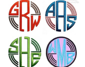 Round Lined Circle Monogram Machine Embroidery Font Alphabet Letters INSTANT DOWNLOAD BX pes dst