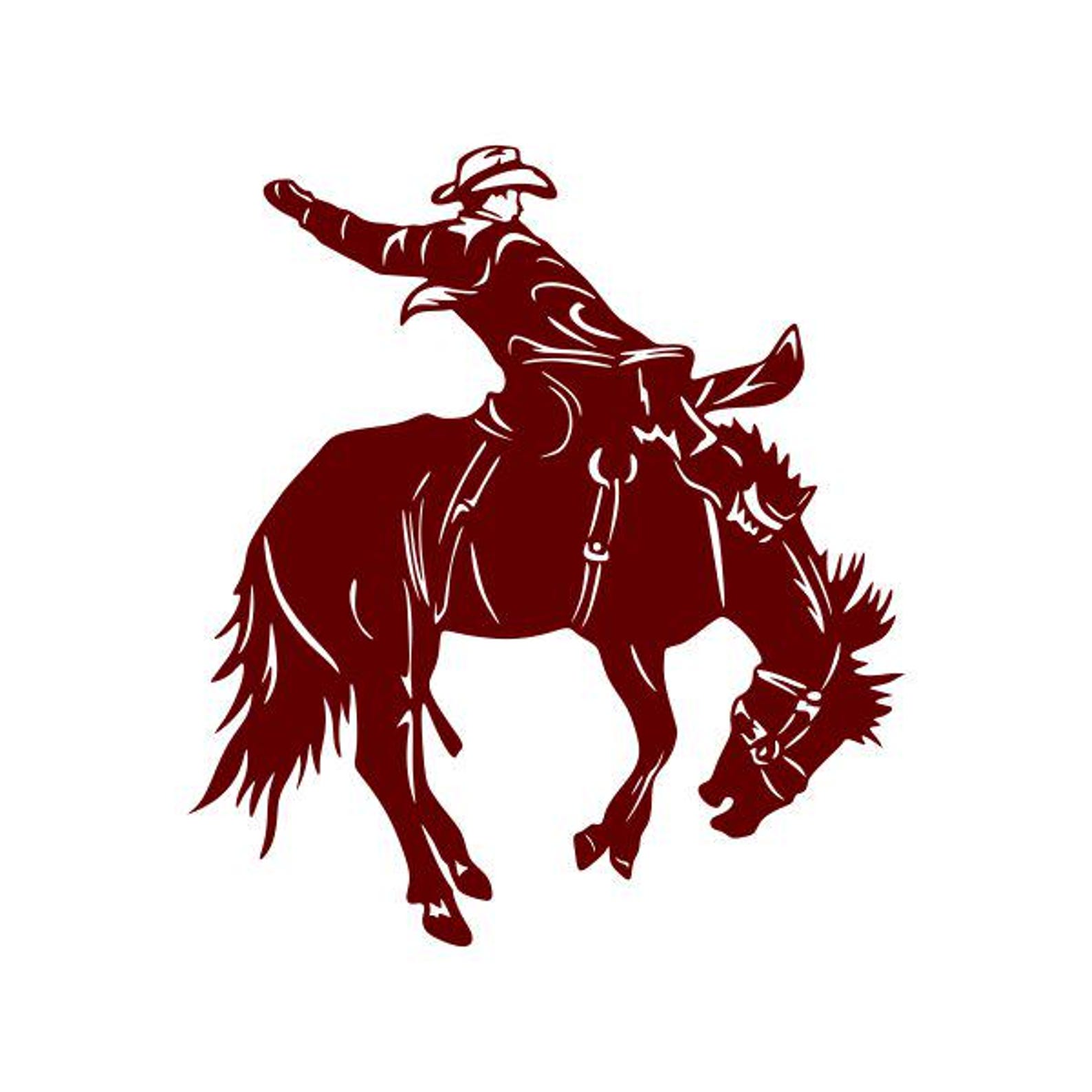 Cuttable Vector Image Bronc Rider Cuttable Design SVG PNG DXF & Eps Designs Cameo File ...