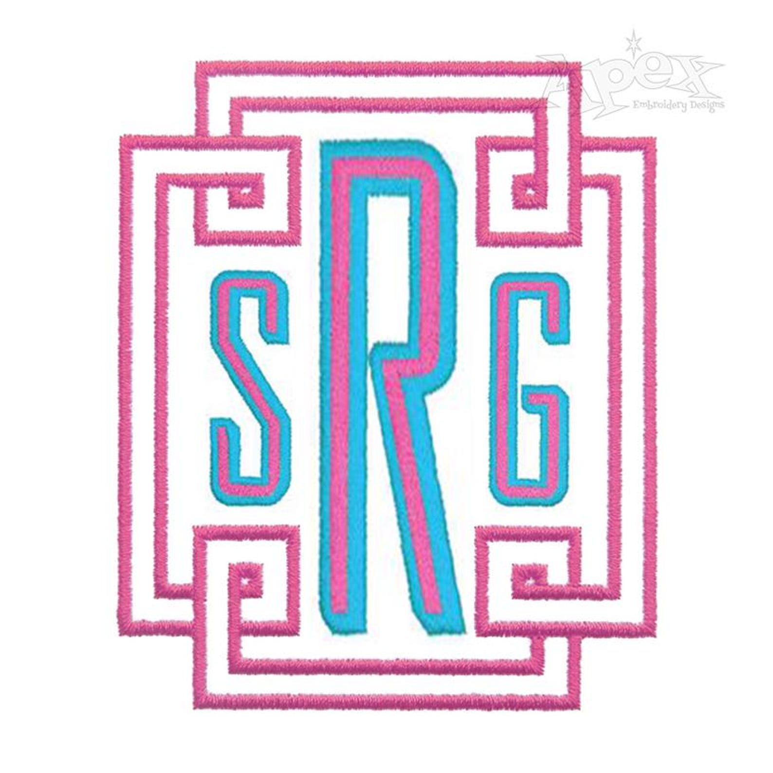 Greek Key Rectangle Frame Machine Embroidery Design PES DST JEF Instant ...